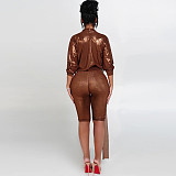 Fashion Solid Color Street Sexy Hottie High Waist Tight Jumpsuit ZJQD-83887