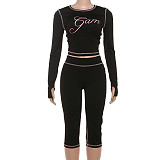 Fashionable Street Trend Digital Printed Long Sleeve Tights and Pants Suit ZJQD-84806