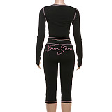 Fashionable Street Trend Digital Printed Long Sleeve Tights and Pants Suit ZJQD-84806