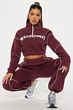 Stylish Letter Print Casual Sports Hoodie Set FC-1418