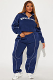 Stylish Letter Print Casual Sports Hoodie Set FC-1418