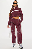Stylish Letter Print Casual Sports Hoodie Set FC-1418
