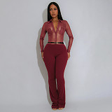 Sexy See-through Long Sleeve Bodysuit YF-10910