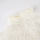 Hot and Cool Style Faux Mink Fur Metal Buckle Collar Short Plush Top Jacket MRA-42172
