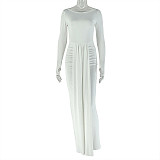 Casual Round Neck Long Sleeve Fitted Waist Bodycon Dress JY-303565