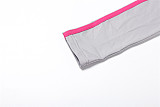 Fashionable Hooded Zipper Personalized Printed Sports Trendy Slim Trousers Suit SXE-82989