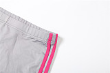 Fashionable Hooded Zipper Personalized Printed Sports Trendy Slim Trousers Suit SXE-82989