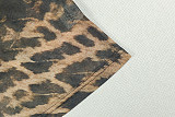 Stylish Leopard Print Long-sleeved Turtleneck Top and Trousers Two-piece Set JY-9098
