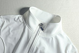Solid Color Slim Fit Pleated Zipper Long-sleeved Stand-up Collar Cropped Trousers Set JY-9089