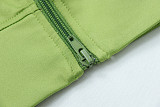 Solid Color Zipper Stand Collar Sports Jacket Fitness Yoga Wear Trousers Set JY-7051