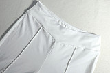 Solid Color Slim Fit Pleated Zipper Long-sleeved Stand-up Collar Cropped Trousers Set JY-9089