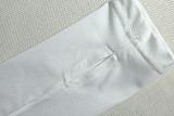 Solid Color Slim Fit Pleated Zipper Long-sleeved Stand-up Collar Cropped Trousers Set JY-9089