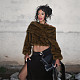 Personalized Street Creative Trendy Short hair Off-shoulder Top ZJQD-80560