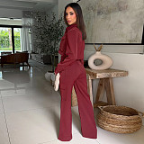 Fashionable and Casual Solid Color Long-sleeved Cargo Pants Set YF-10921