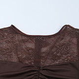 Sexy Lace Backless Long-sleeved Bodycon Mini Dress SUM-25459
