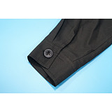 Fashionable and Casual Solid Color Long-sleeved Cargo Pants Set YF-10921