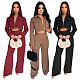 Fashionable and Casual Solid Color Long-sleeved Cargo Pants Set YF-10921