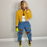 Hip Hop Harajuku PU Leather Baseball Bomber Jacket CH-8237