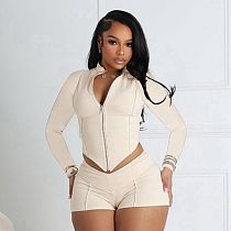 Sexy Lapel Long-sleeved Shorts Suit (with zipper at the back) SHD-9535 Sexy Lapel Long-sleeved Shorts Suit (with zipper at the back) SHD-9535
