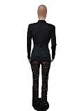 Formal Jacket Bubble Mesh Fabric Straight-leg Suit LSD-83121