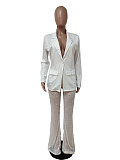 Formal Jacket Bubble Mesh Fabric Straight-leg Suit LSD-83121