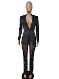 Formal Jacket Bubble Mesh Fabric Straight-leg Suit LSD-83121