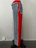 Fashion Personality Women's  Patchwork  Straight Jeans OD-8709