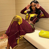 Fashionable Long-sleeved Crop Top and Button-down Skirt Two-piece Set JY-10650