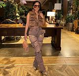 Multiple Pockets Stretch Rhinestone Ripped Jeans 2025 OD-8715