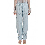 Casual Elastic High-waisted Chain-strap Cropped Trousers With Button Cuffs XYWL-25TP330