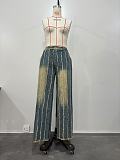 Denim Patchwork Multi-layer Washed Stretch Jeans OD-8712
