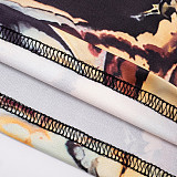 High-waisted Colorful Printed Fringed Furry Patchwork Flared Casual Pants XYWL-25TP288