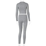 Long Sleeve Crop Tops Tshirt Leggings Pants Bodycon Tracksuit BLG-062449
