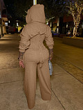 Casual Solid Color Knitted Long-sleeved Tassel Suit TK-6347