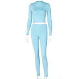 Long Sleeve Crop Tops Tshirt Leggings Pants Bodycon Tracksuit BLG-062449