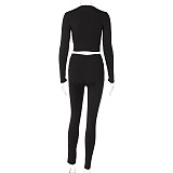 Long Sleeve Crop Tops Tshirt Leggings Pants Bodycon Tracksuit BLG-062449