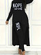 New Letter-print Asymmetrical Long-sleeved Top + Leggings Two-piece Set HANI-Z018