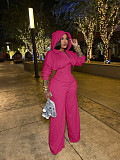 Casual Solid Color Knitted Long-sleeved Tassel Suit TK-6347