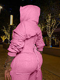 Casual Solid Color Knitted Long-sleeved Tassel Suit TK-6347