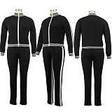 Casual Color-blocked Long-sleeved and Long-legged Sportswear Set PMR-019