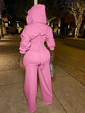 Casual Solid Color Knitted Long-sleeved Tassel Suit TK-6347