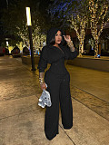 Casual Solid Color Knitted Long-sleeved Tassel Suit TK-6347