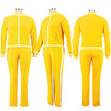 Casual Color-blocked Long-sleeved and Long-legged Sportswear Set PMR-019