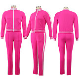 Casual Color-blocked Long-sleeved and Long-legged Sportswear Set PMR-019