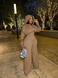 Casual Solid Color Knitted Long-sleeved Tassel Suit TK-6347