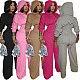 Casual Solid Color Knitted Long-sleeved Tassel Suit TK-6347