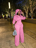 Casual Solid Color Knitted Long-sleeved Tassel Suit TK-6347