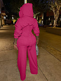 Casual Solid Color Knitted Long-sleeved Tassel Suit TK-6347