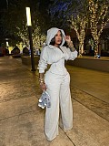 Casual Solid Color Knitted Long-sleeved Tassel Suit TK-6347