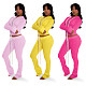 Stylish Double-zip Hooded Cardigan and Trousers Two-piece Set YD-8827
